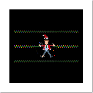 clark christmas in pixel art Posters and Art